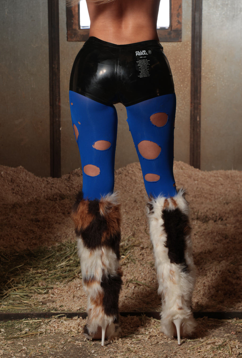 LATEX PRINT MINI SHORTS