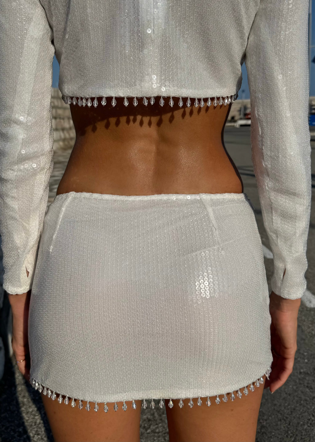 MINIFALDA DE LANA TENCEL CON LAZO LATERAL